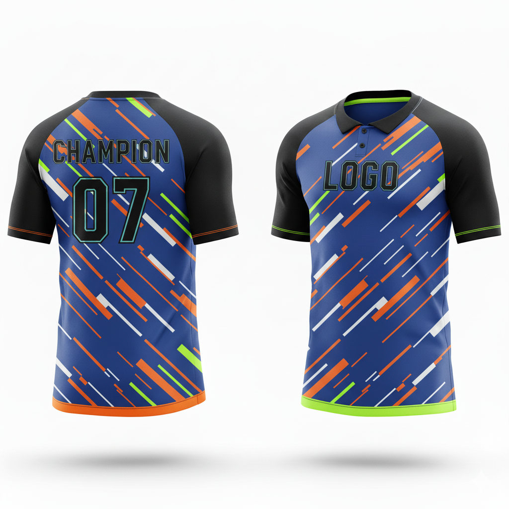 colored half sleeve jersey with collar