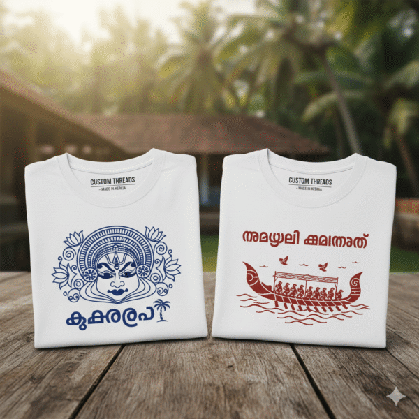 2 white t shirts with personalized print