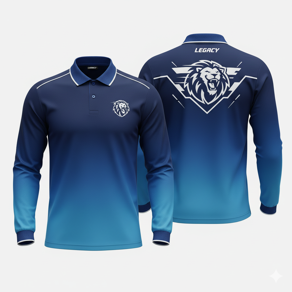 colored full sleeve jersey with collar