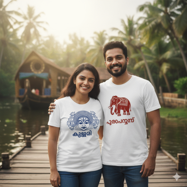 2 white t shirts with personalized print